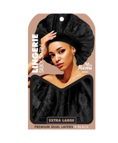 Ms Remi Lingerie Silky Satin Bonnet Extra Large Black 3680