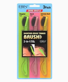 24 Hour Edge Tamer Swine Bristle 2In1 Brush