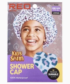 Red By Kiss Kids Satin Shower Cap Leopard HJ22