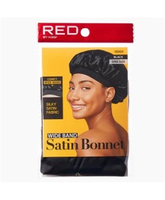 Wide Band Satin Bonnet Black HSA04