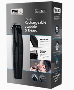 Groom Ease Rechargeable Stubble And Beard 9 Piece Kit 