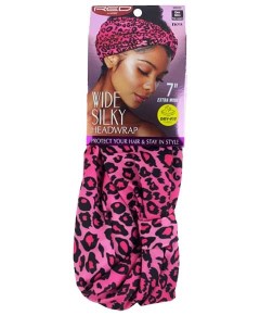 Wide Silky Headwrap Pink Leopard HB05