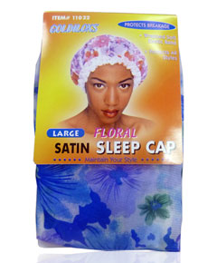 Goldiloxs Satin Floral Sleep Cap