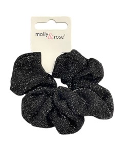 Regular Black Sparkle Fabric Scrunchie 9717