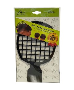 Afro Twist Hair Comb 2 In 1 Round Shape Black