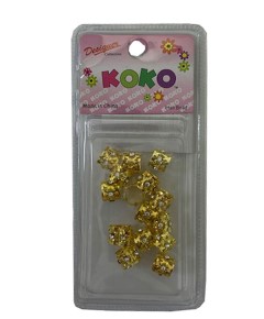 Metal Beads With Diamond BD004D Gold