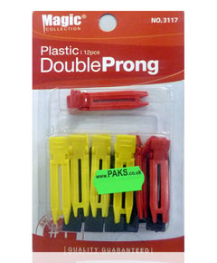 Magic Collection Plastic Double Prong Clips