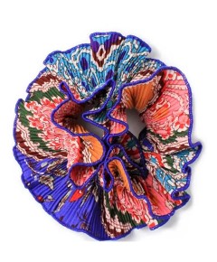 Double Layered Indian Block Print Ribbed Extra Large Scrunchie 9309