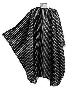 DMI Vintage Barber Cape White On Black